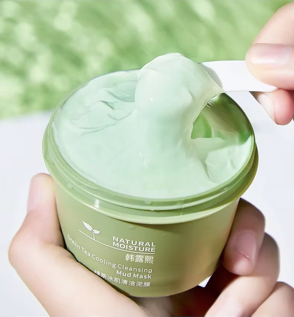 Iced clay mask with green tea - Purifying, moisturizing, sebum regulating, blackhead cleanser.