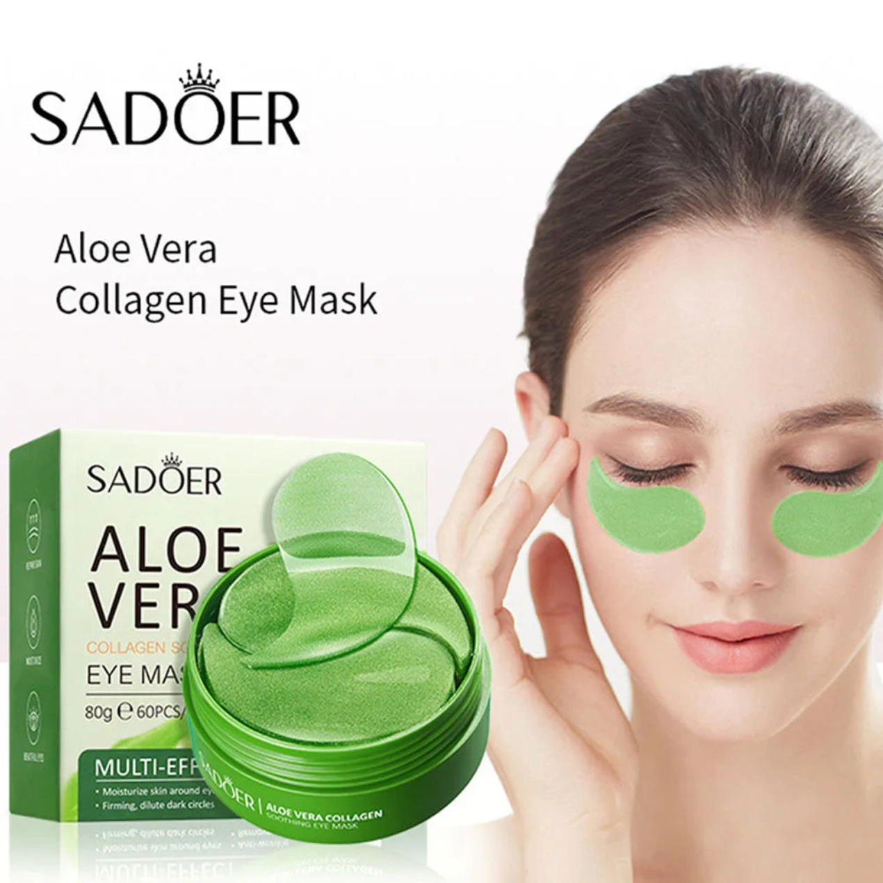 Hydrating and firming eye masks with aloe vera and collagen