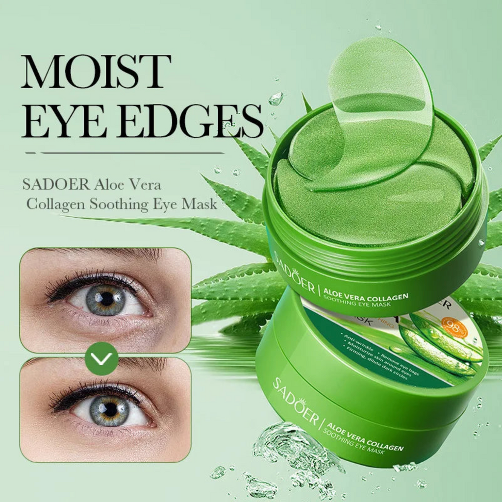 Hydrating and firming eye masks with aloe vera and collagen