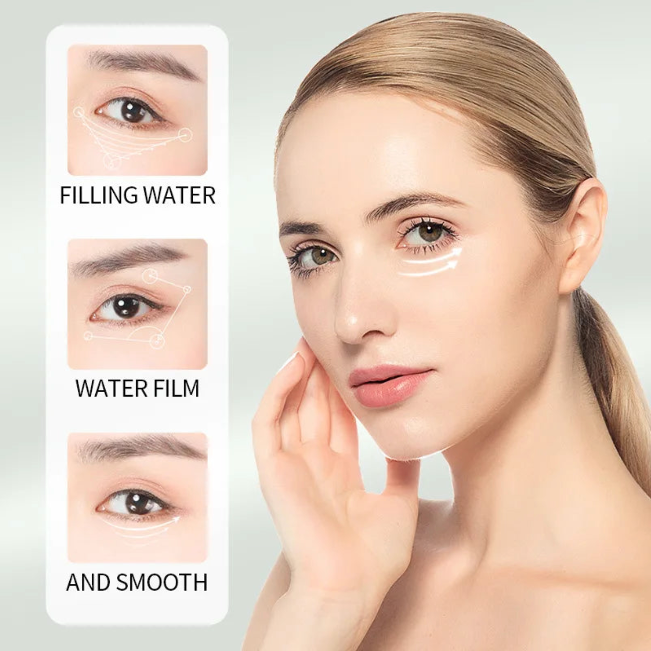 Hydrating and firming eye masks with aloe vera and collagen