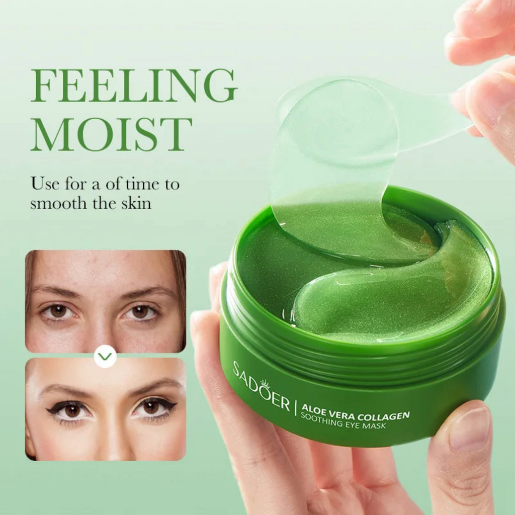 Hydrating and firming eye masks with aloe vera and collagen